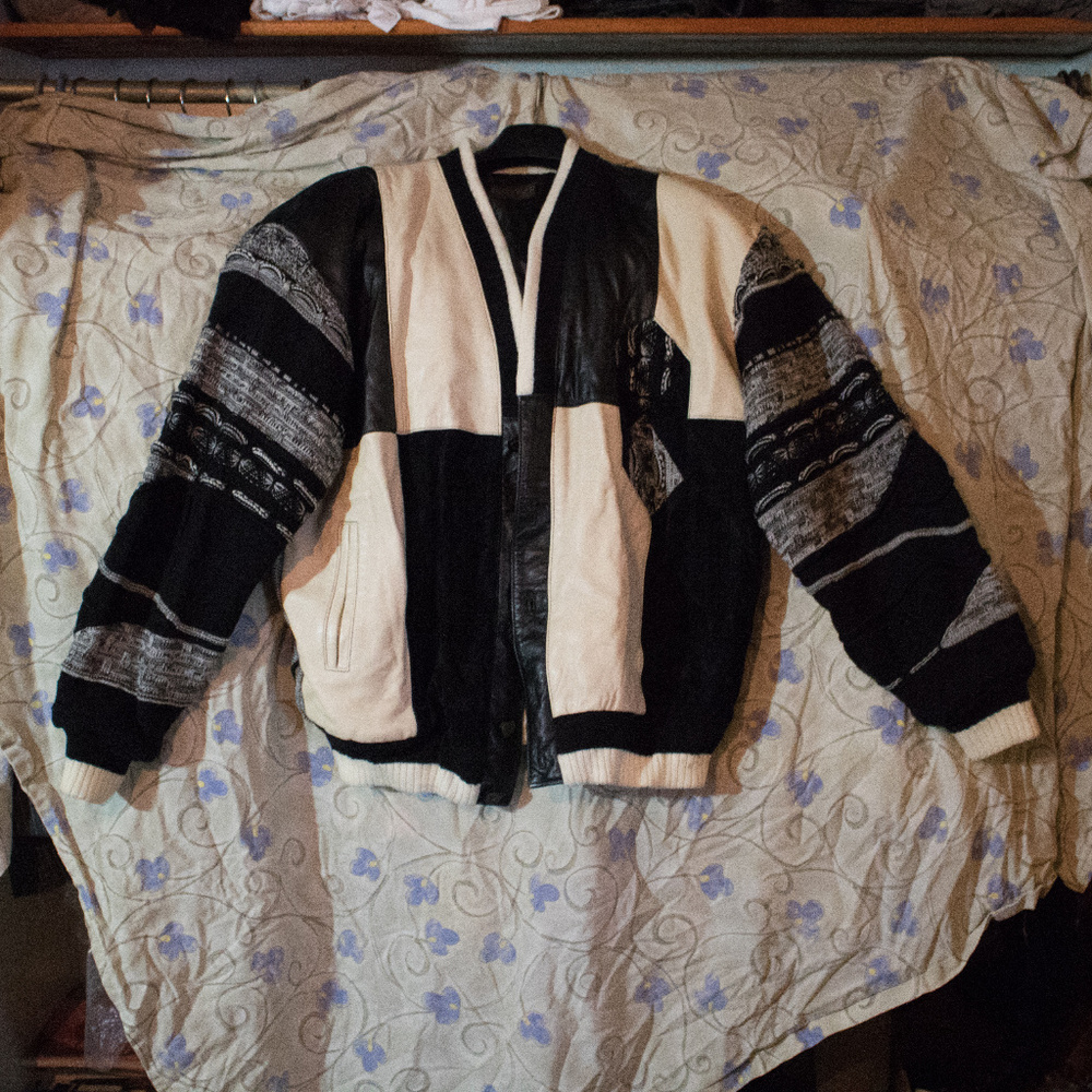 🔥 coogi style Saxony sweater B&W🔥